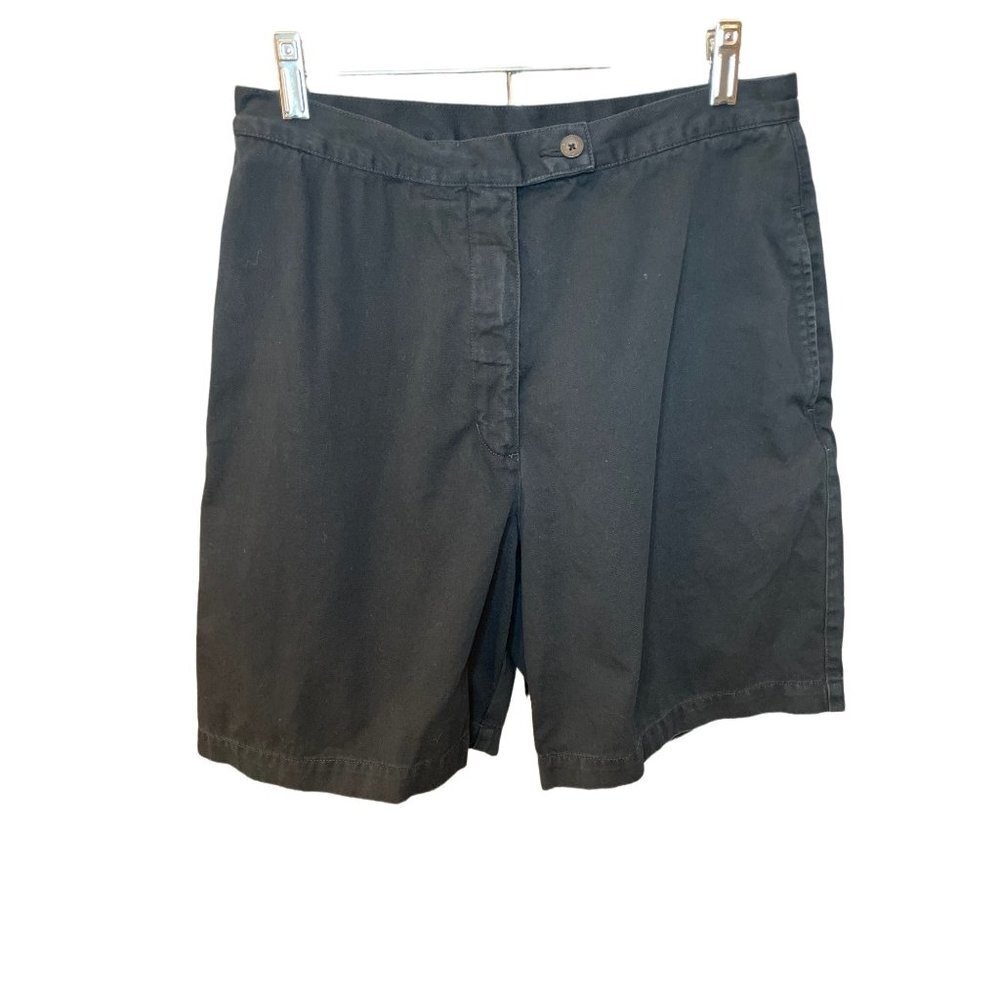 Woolrich Black Pleated High Waisted Walking Shorts Sz 12